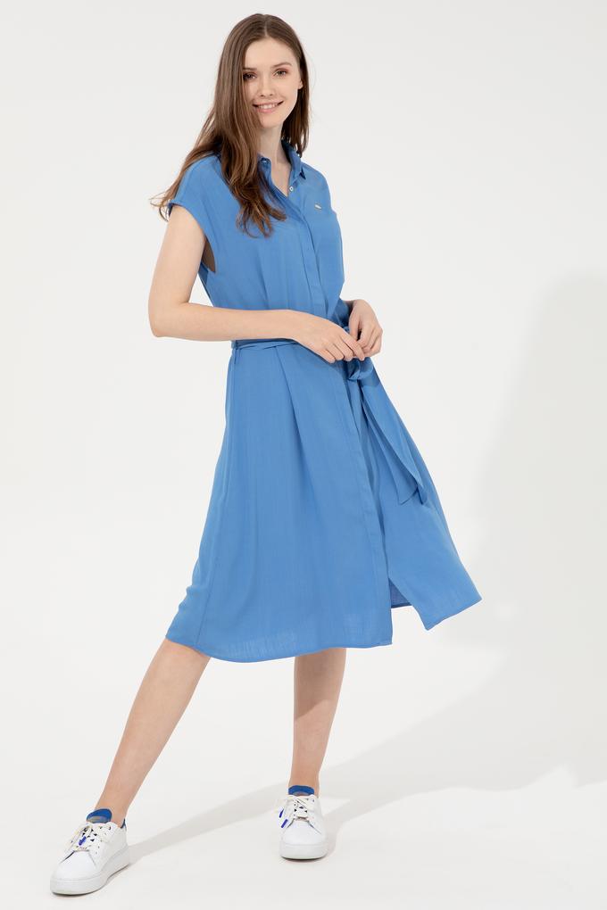 Kadın Mavi Dokuma Elbise