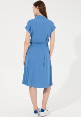 Kadın Mavi Dokuma Elbise - 50246329022