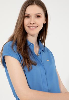 Kadın Mavi Dokuma Elbise - 50246329022