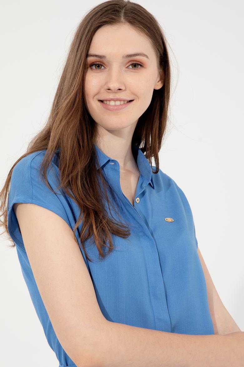 Kadın Mavi Dokuma Elbise - 50246329022