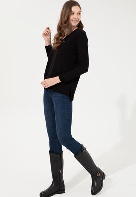 Kadın Siyah Basic Kazak - 50251912026