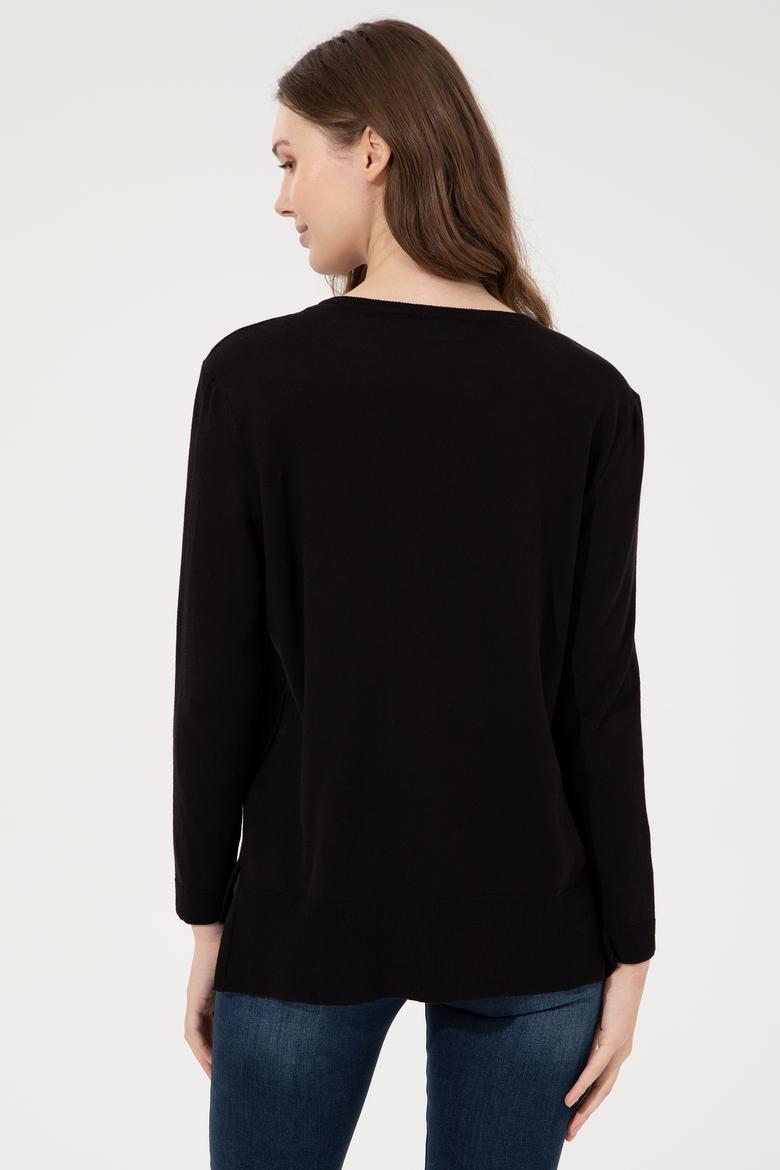 Kadın Siyah Basic Kazak - 50251912026