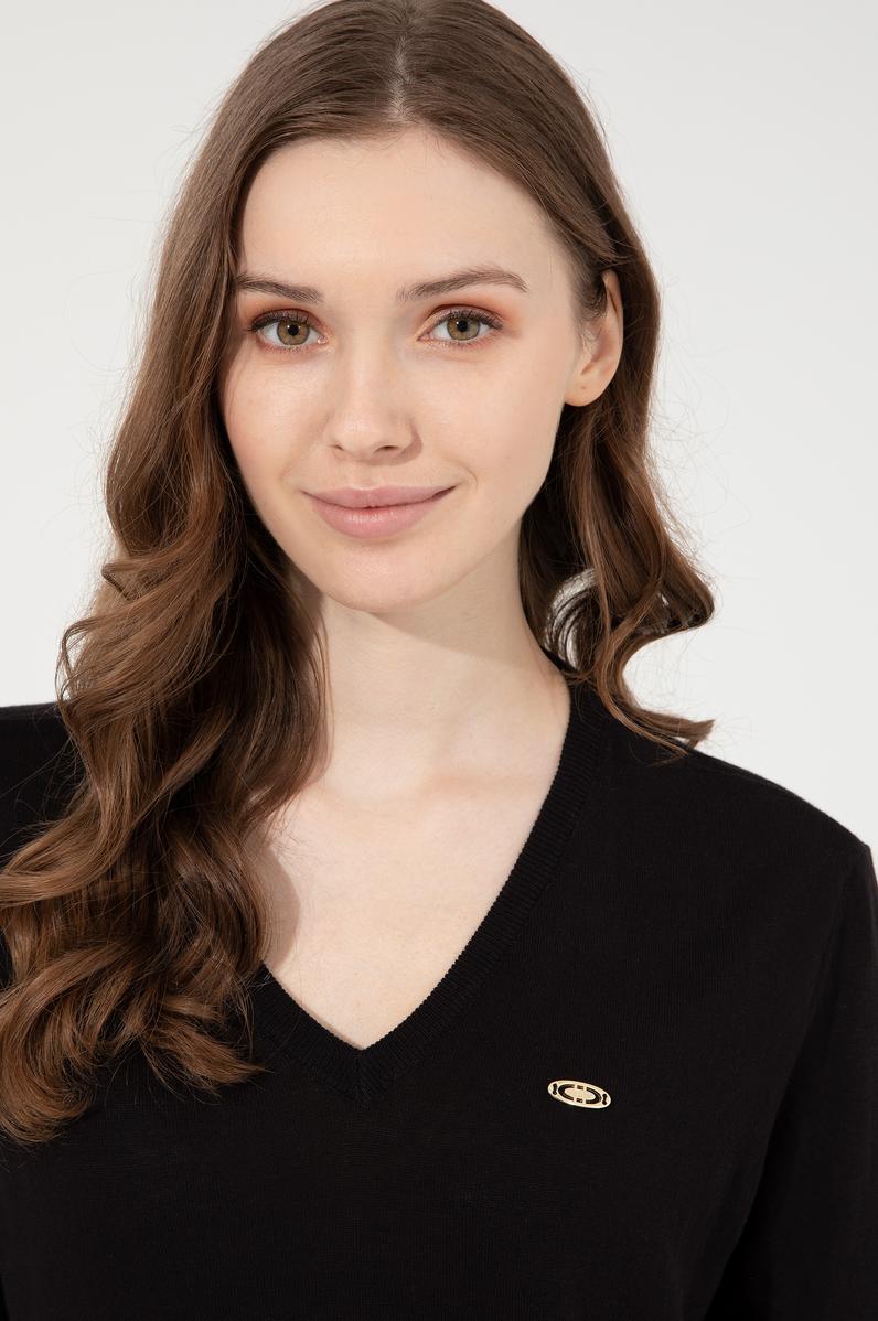 Kadın Siyah Basic Kazak