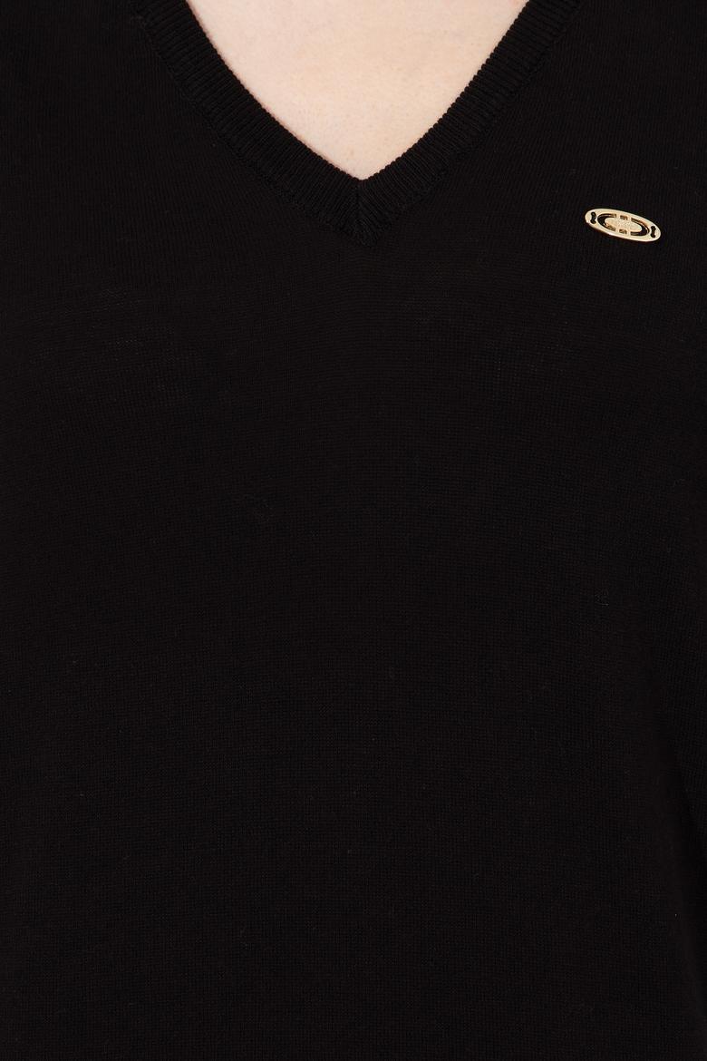 Kadın Siyah Basic Kazak - 50251912026