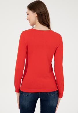 Kadın Kırmızı Basic Kazak - 50251914047