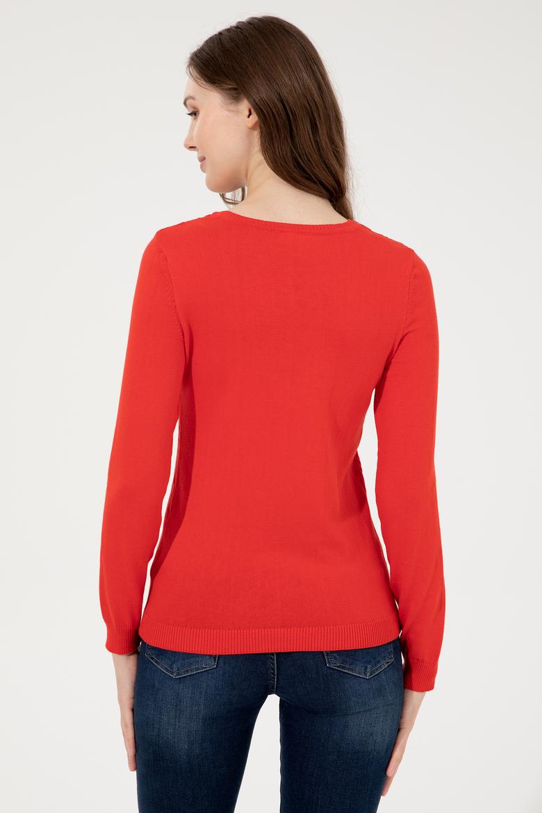 Kadın Kırmızı Basic Kazak - 50251914047