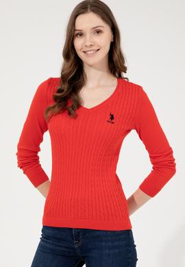 Kadın Kırmızı Basic Kazak - 50251914047