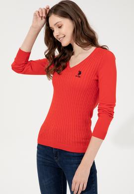 Kadın Kırmızı Basic Kazak - 50251914047