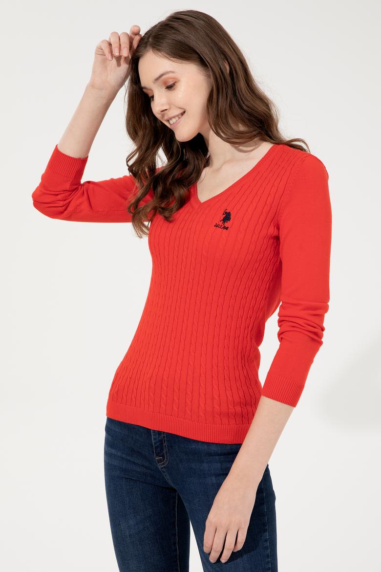 Kadın Kırmızı Basic Kazak - 50251914047