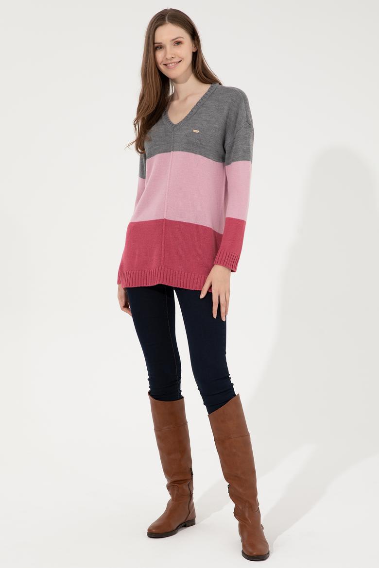 Kadın Gri Melanj Kazak - 50252208027