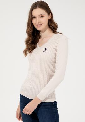 Kadın Krem Basic Kazak - 50251914066