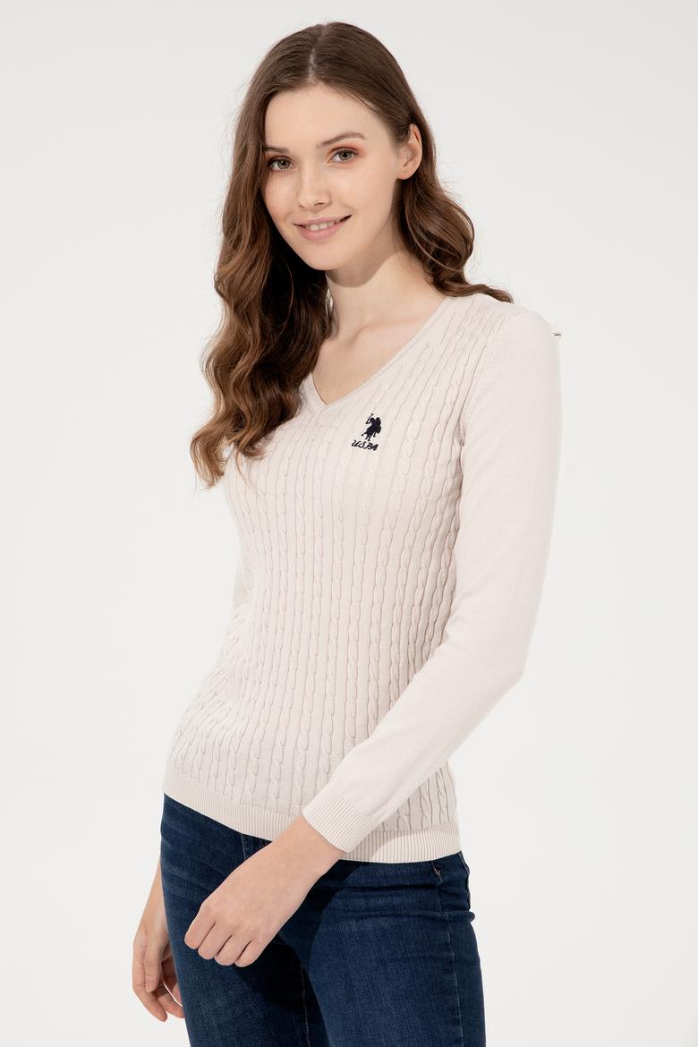 Kadın Krem Basic Kazak