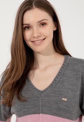 Kadın Gri Melanj Kazak - 50252208027