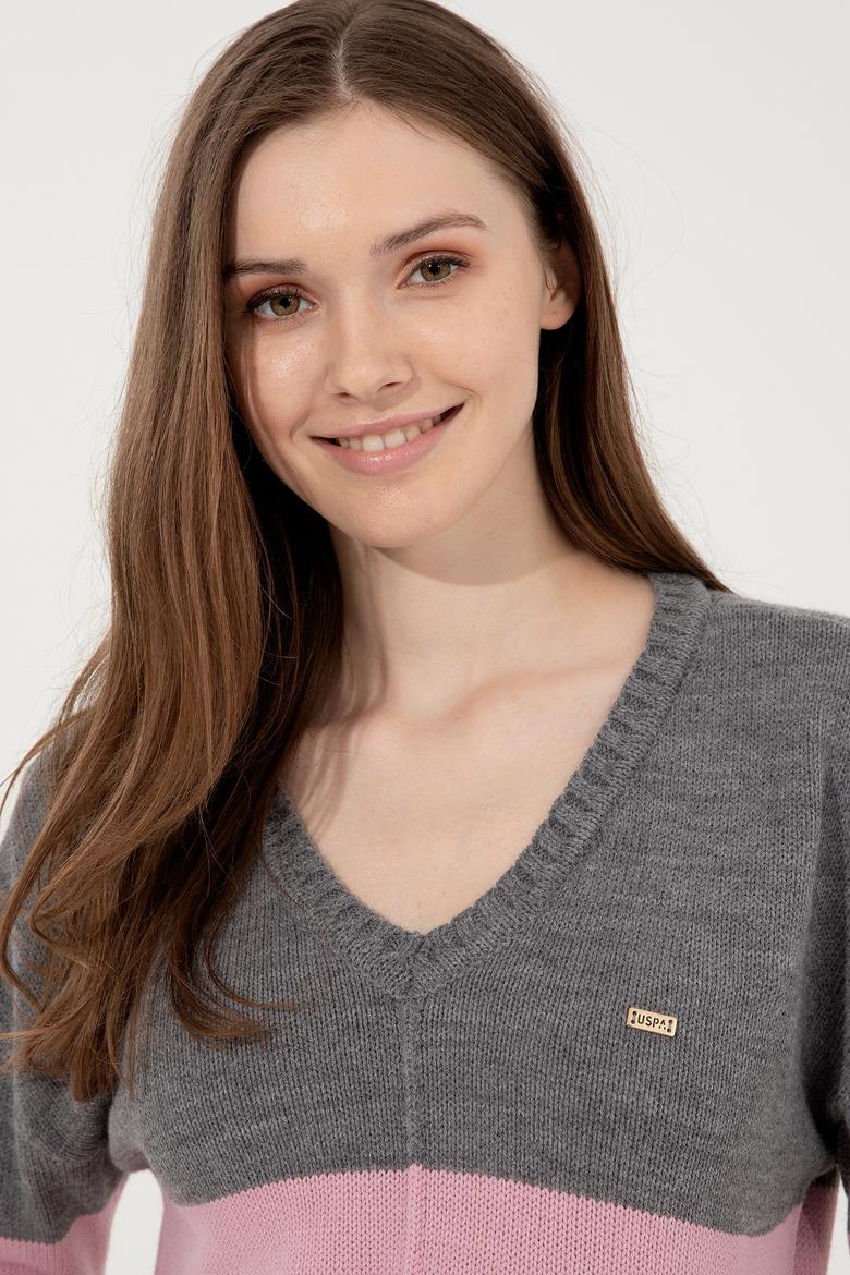 Kadın Gri Melanj Kazak - 50252208027