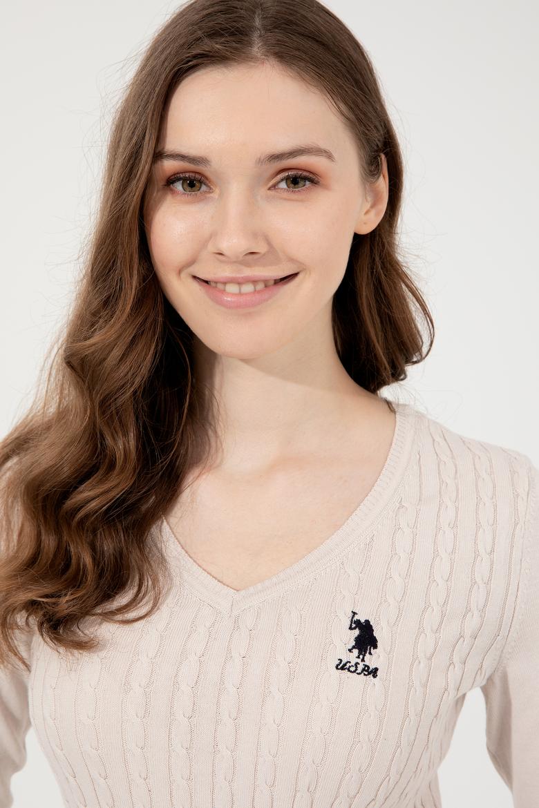 Kadın Krem Basic Kazak - 50251914066