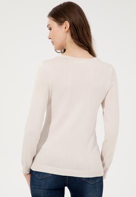 Kadın Krem Basic Kazak - 50251914066