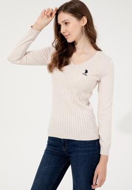 Kadın Krem Basic Kazak - 50251914066