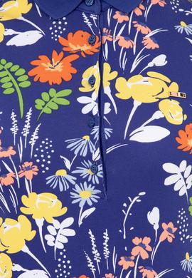 Kadın Mavi Polo Yaka Tişört - 50252278007