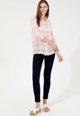 Kadın Kırmızı Uzun Kollu Gömlek - 50246886028