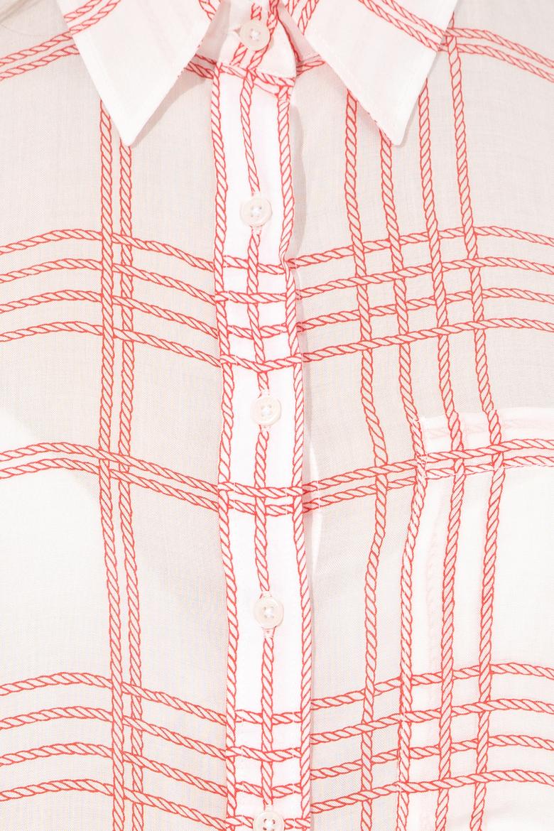 Kadın Kırmızı Uzun Kollu Gömlek - 50246886028