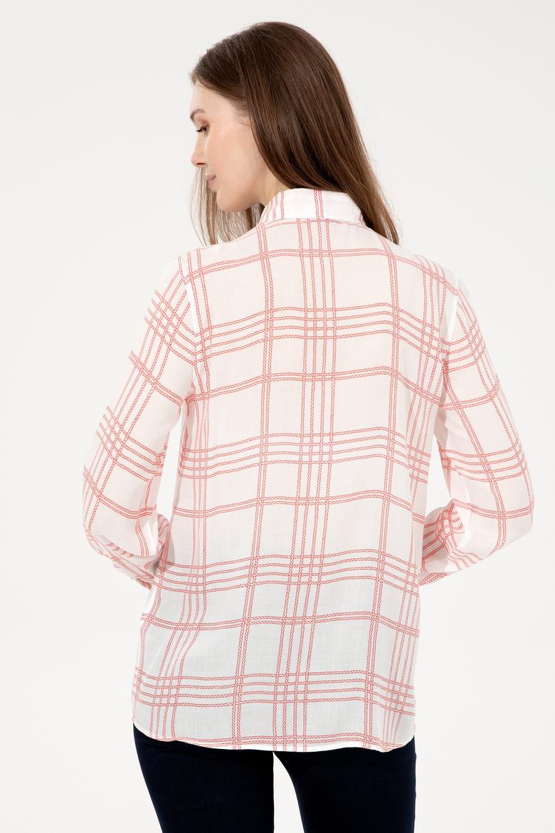 Kadın Kırmızı Uzun Kollu Gömlek - 50246886028