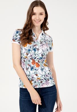 Kadın Beyaz Polo Yaka Tişört - 50252288006