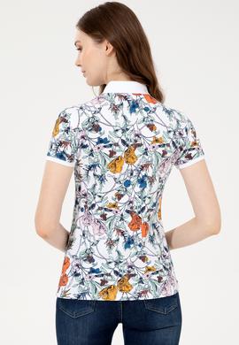 Kadın Beyaz Polo Yaka Tişört - 50252288006