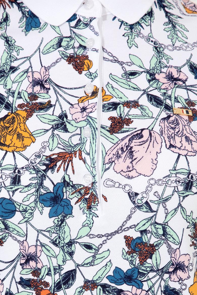 Kadın Beyaz Polo Yaka Tişört - 50252288006