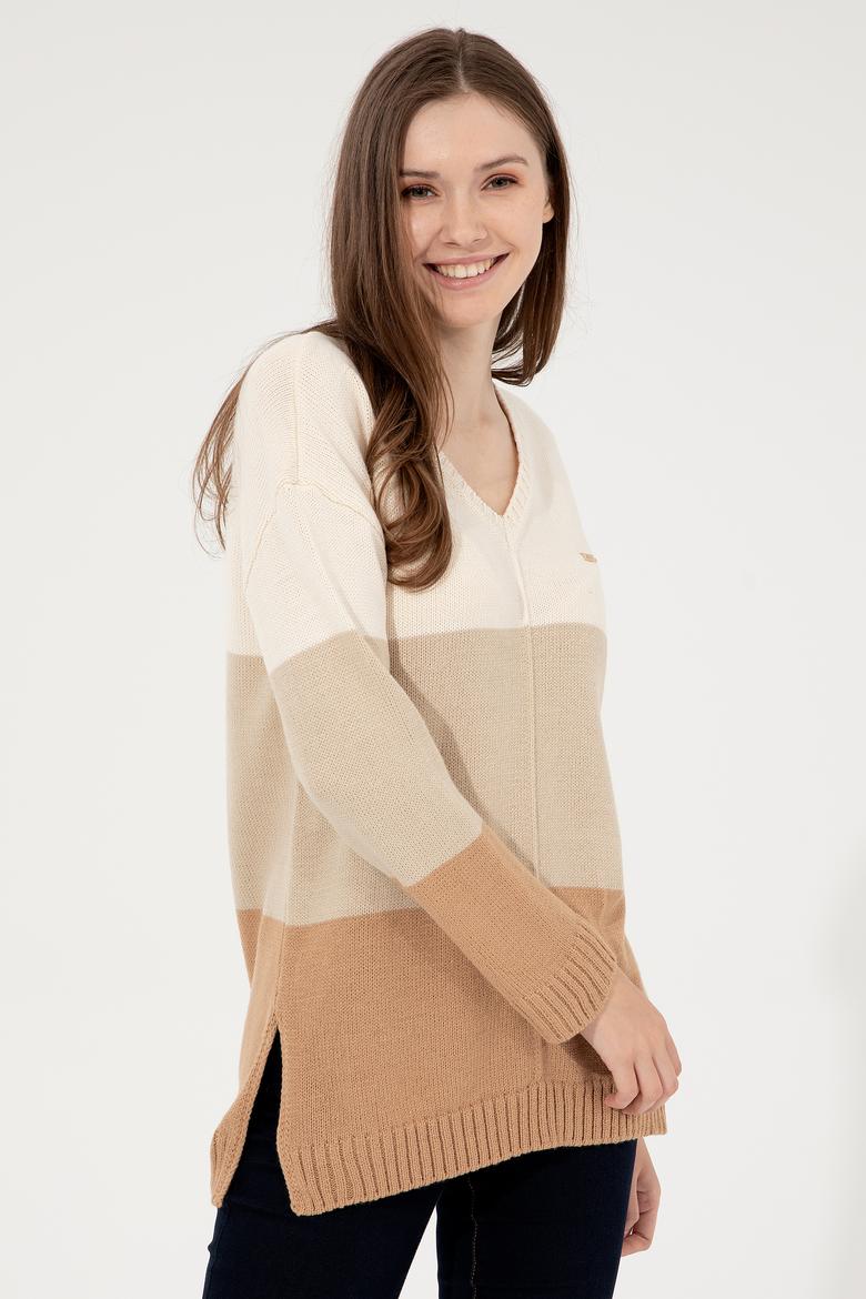 Kadın Taş Melanj Kazak - 50252208038