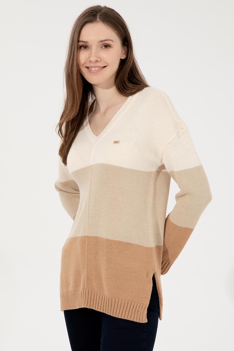 Kadın Taş Melanj Kazak - 50252208038