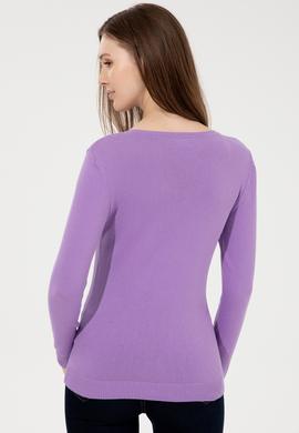 Kadın Lila Basic V Yaka Kazak - 50251913057