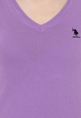 Kadın Lila Basic V Yaka Kazak - 50251913057