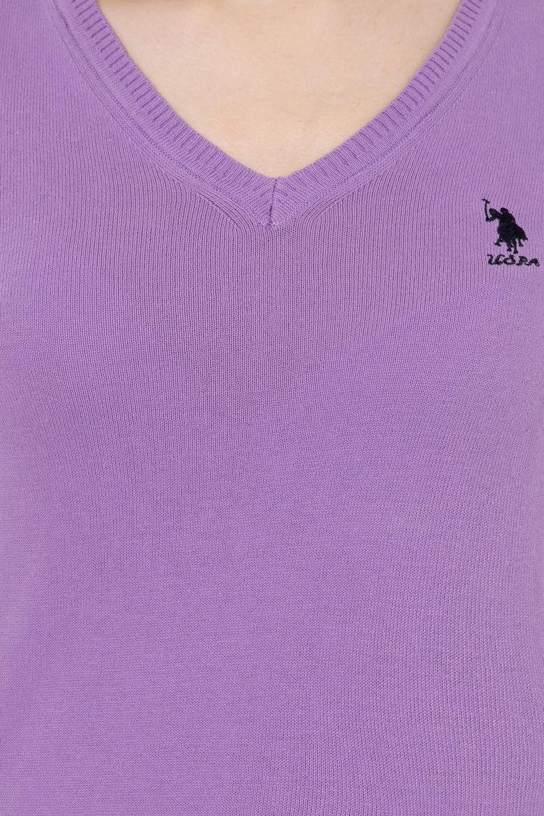 Kadın Lila Basic V Yaka Kazak - 50251913057