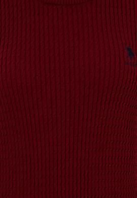 Kadın Bordo Bisiklet Yaka Basic Kazak - 50255658008