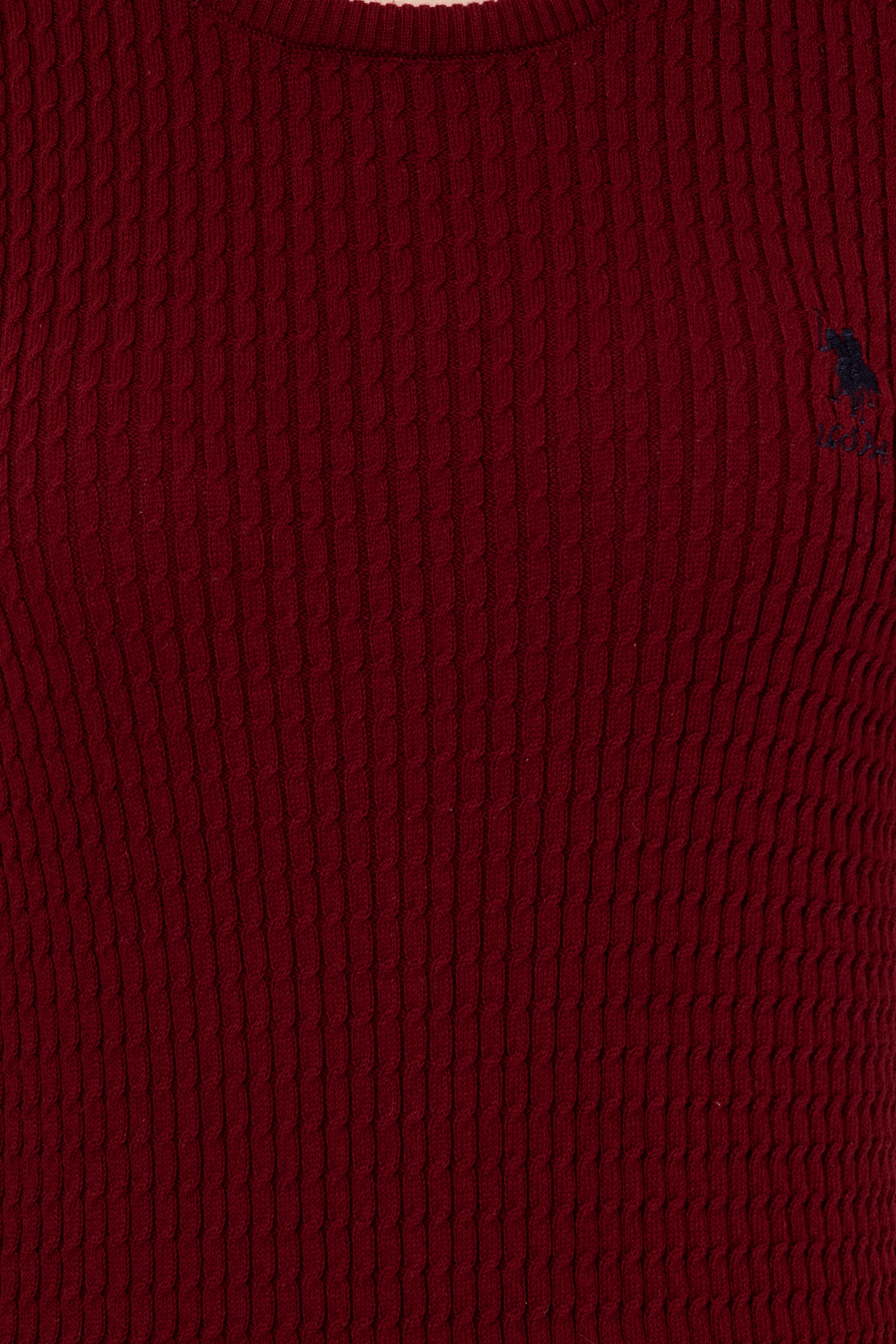 Kadın Bordo Bisiklet Yaka Basic Kazak - Image 6