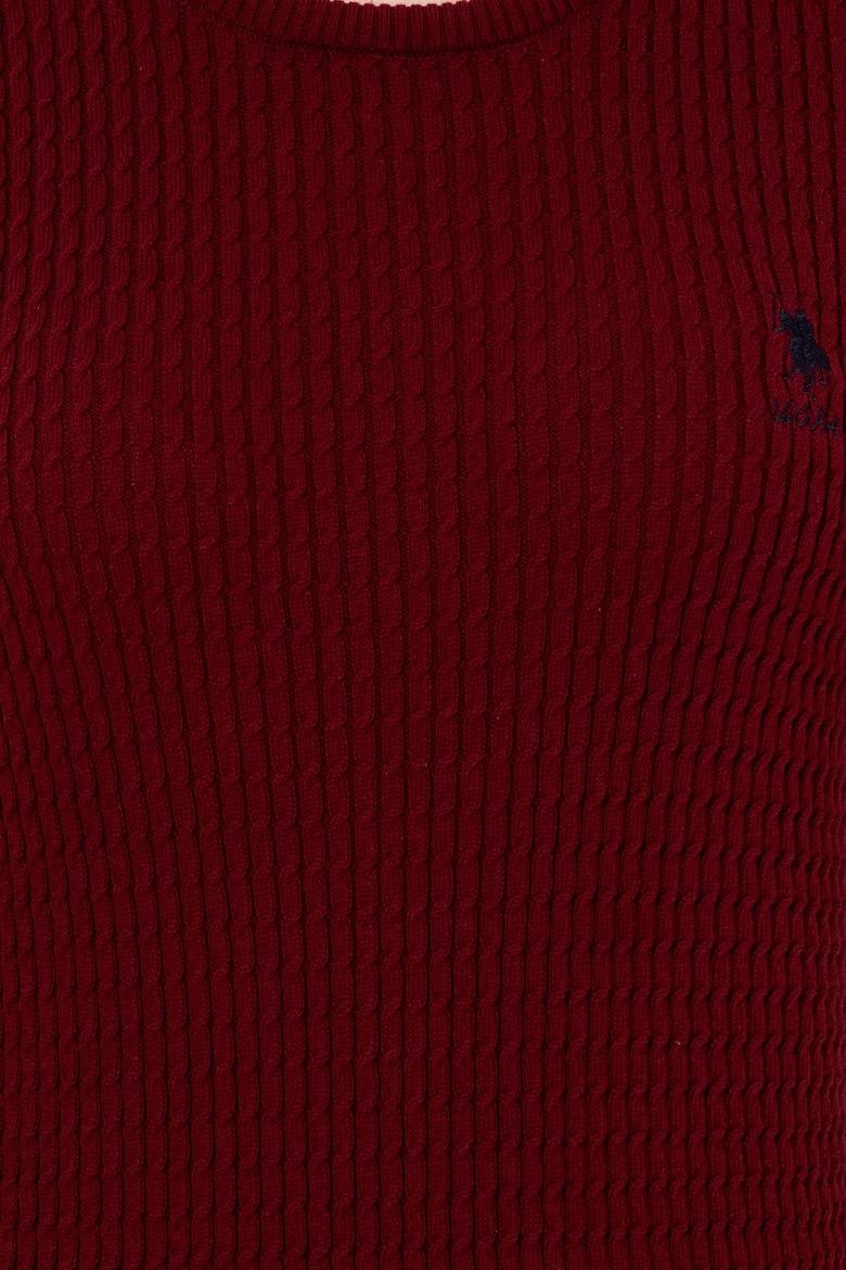 Kadın Bordo Bisiklet Yaka Basic Kazak - 50255658008