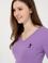 Kadın Lila Basic V Yaka Kazak
