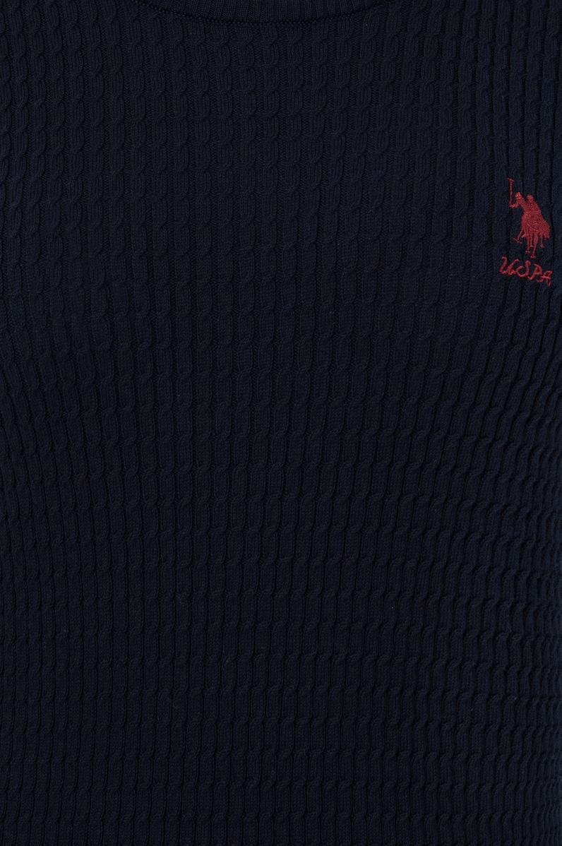 Kadın Lacivert  Bisiklet Yaka Basic Kazak