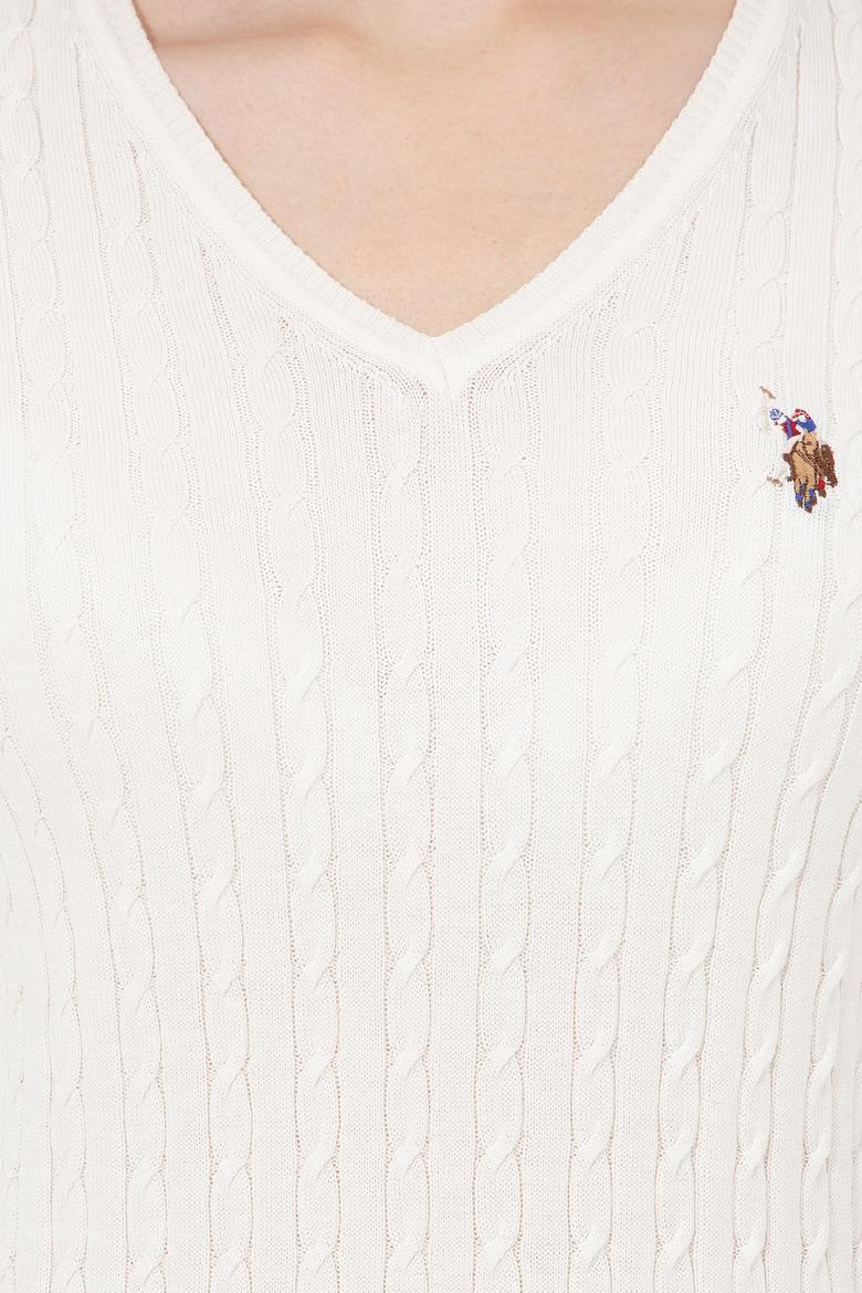 Kadın Ekru Basic Kazak - 50255662085