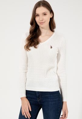 Kadın Ekru Basic Kazak - 50255662085