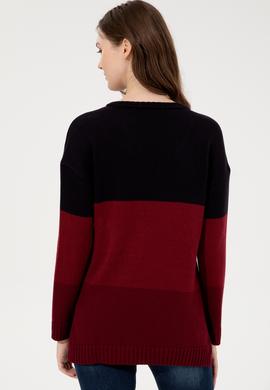 Kadın Lacivert V Yaka Kazak - 50252208010