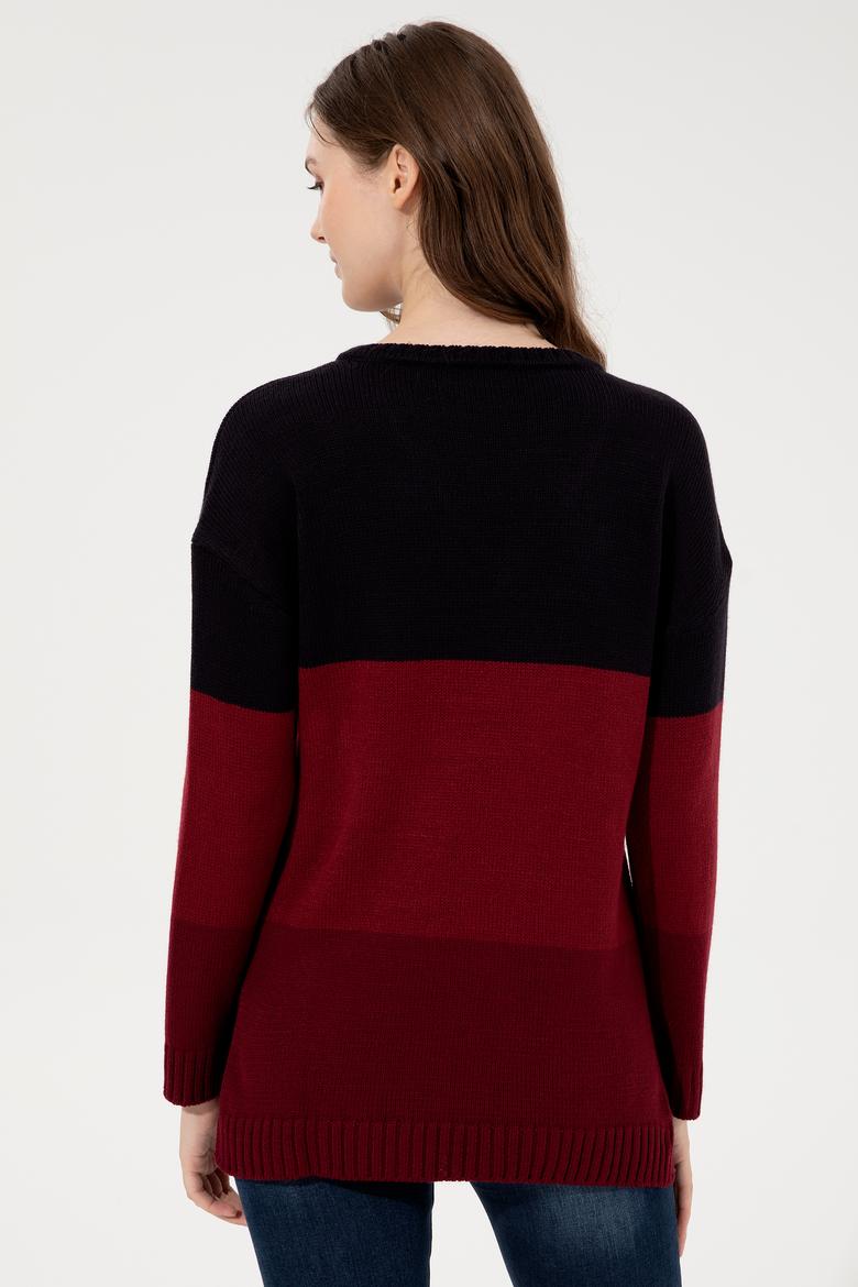 Kadın Lacivert V Yaka Kazak - 50252208010