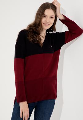 Kadın Lacivert V Yaka Kazak - 50252208010