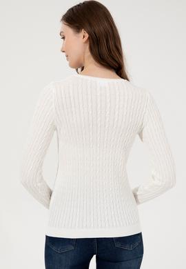 Kadın Ekru Basic Kazak - 50255662085