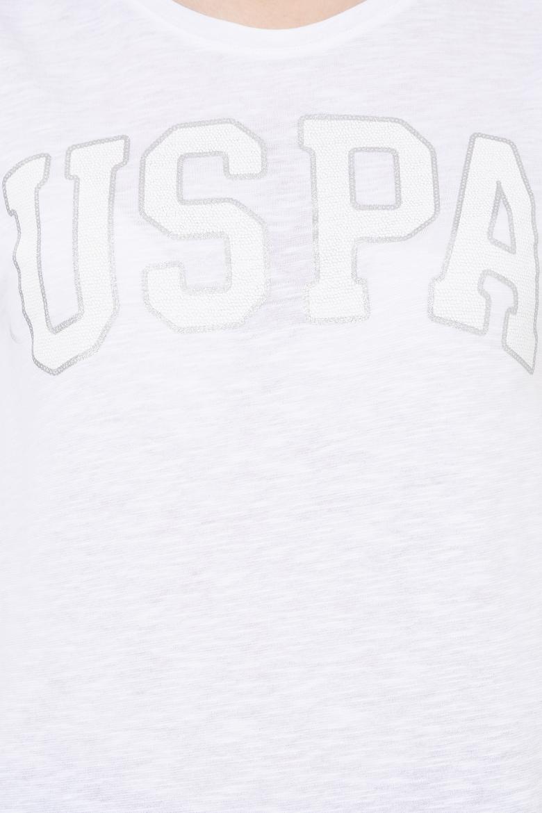 Kadın Beyaz Bisiklet Yaka Tişört - 50246220012