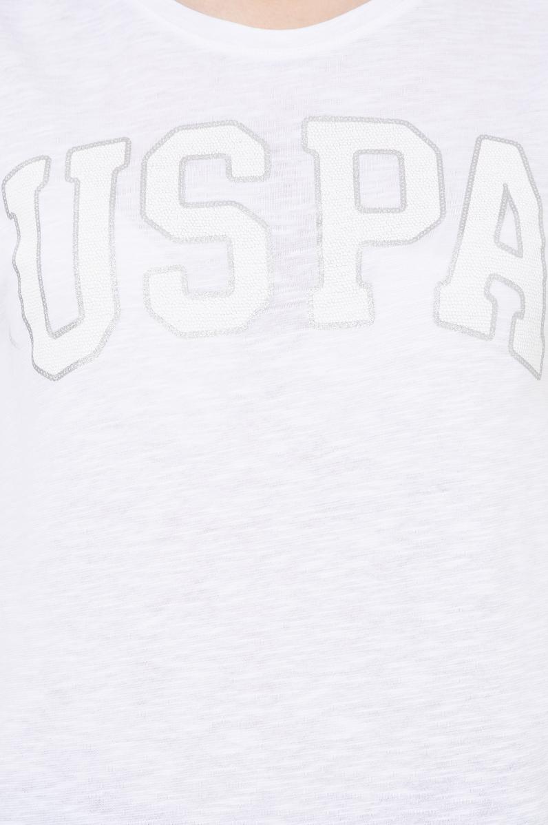 Kadın Beyaz Bisiklet Yaka Tişört