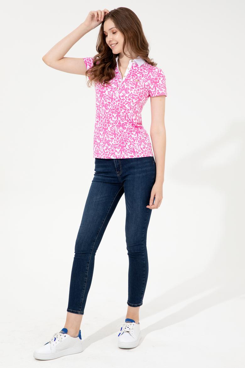 Kadın Beyaz Polo Yaka Tişört - 50248962010