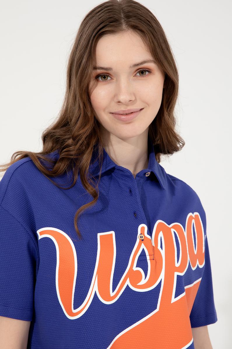 Kadın Mavi Polo Yaka Tişört