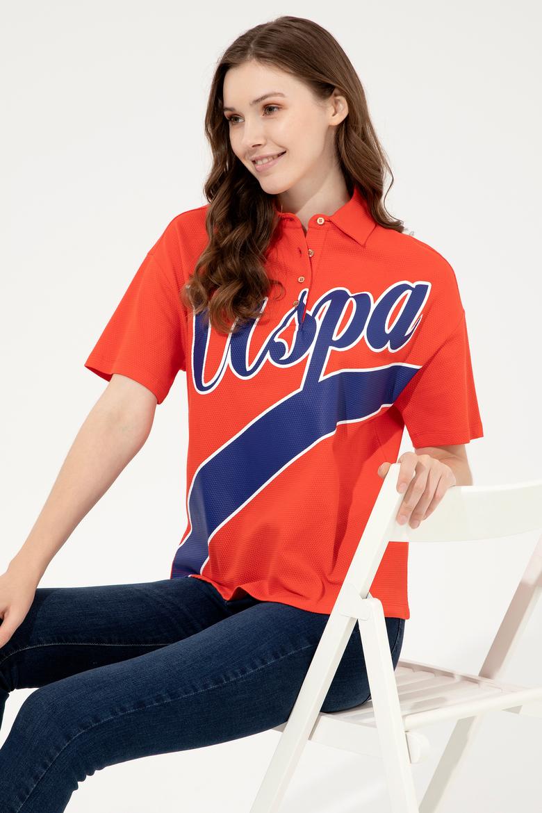 Kadın Kırmızı Polo Yaka Tişört - 50249029012