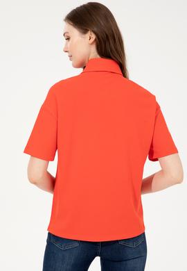 Kadın Kırmızı Polo Yaka Tişört - 50249029012